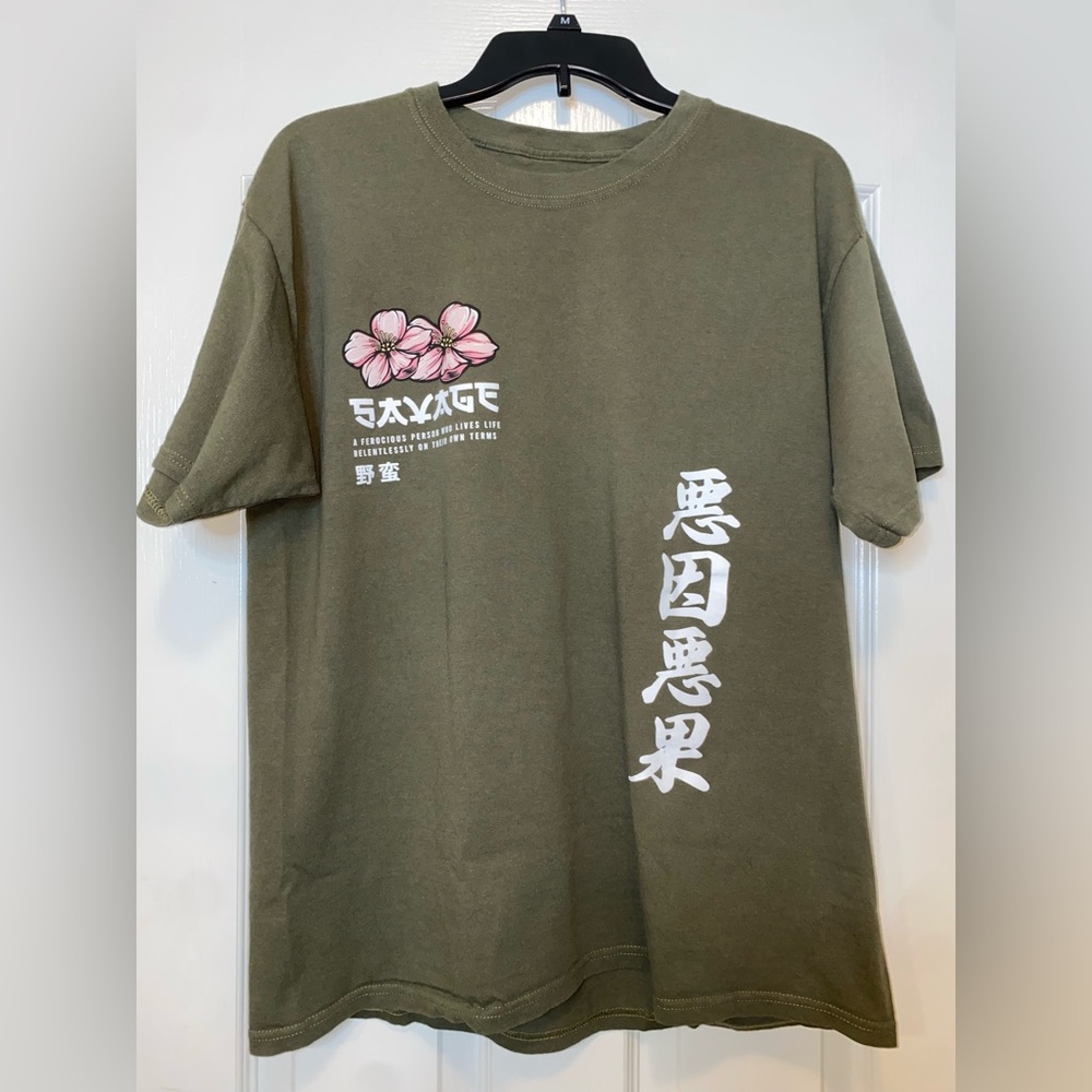 Dark green, Large, Fashion Nova short sleeve shirt.